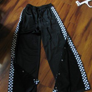 Vans Track Pants Women's XS Checkerboard Athletic Running Snap Breakaway Sides